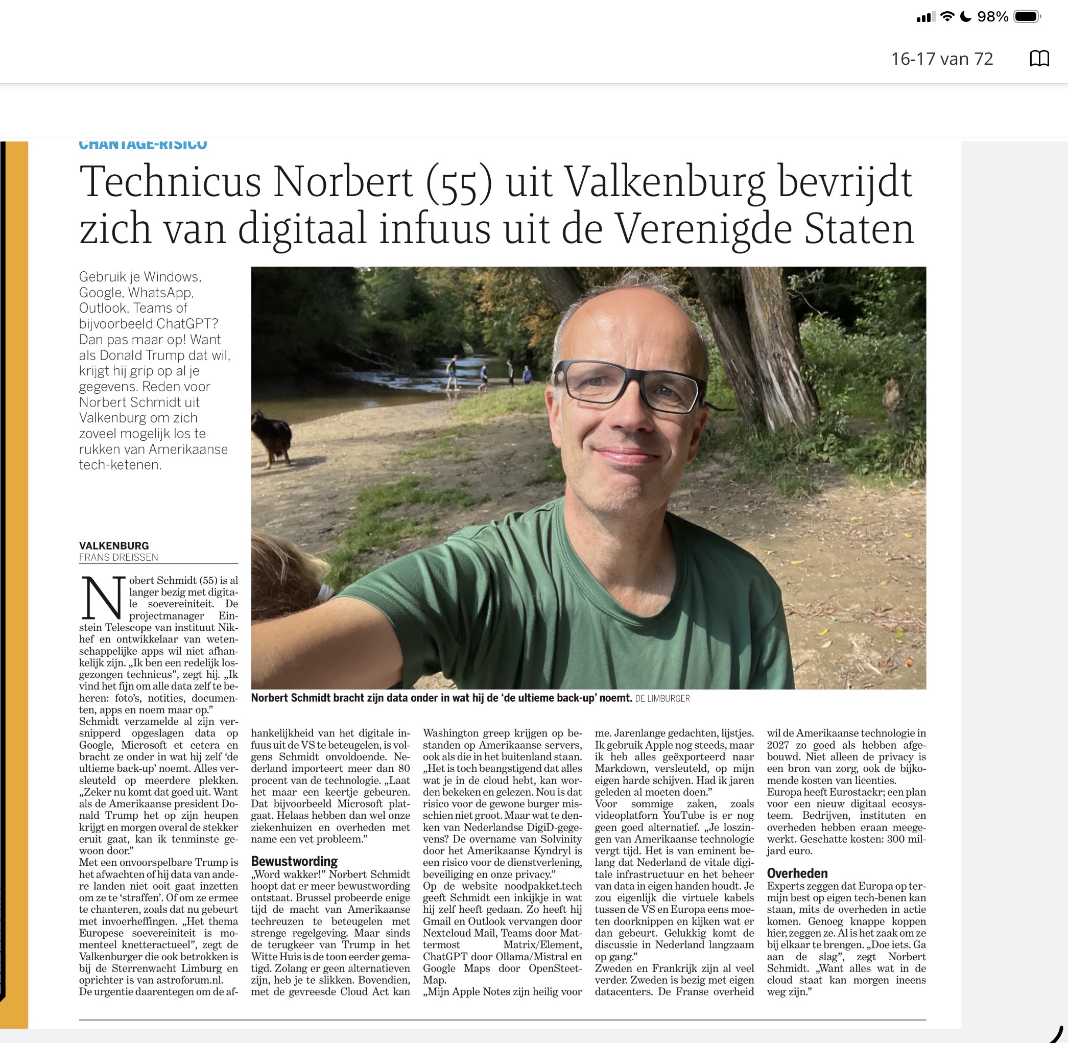De Limburger article about Noodpakket